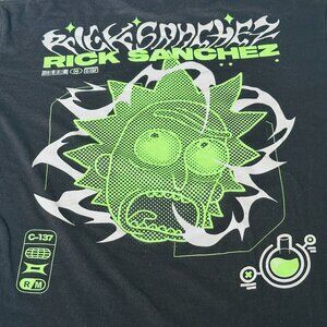 Adult Swim Rick & Morty Rick Sanchez Black T-Shirt Size Large L